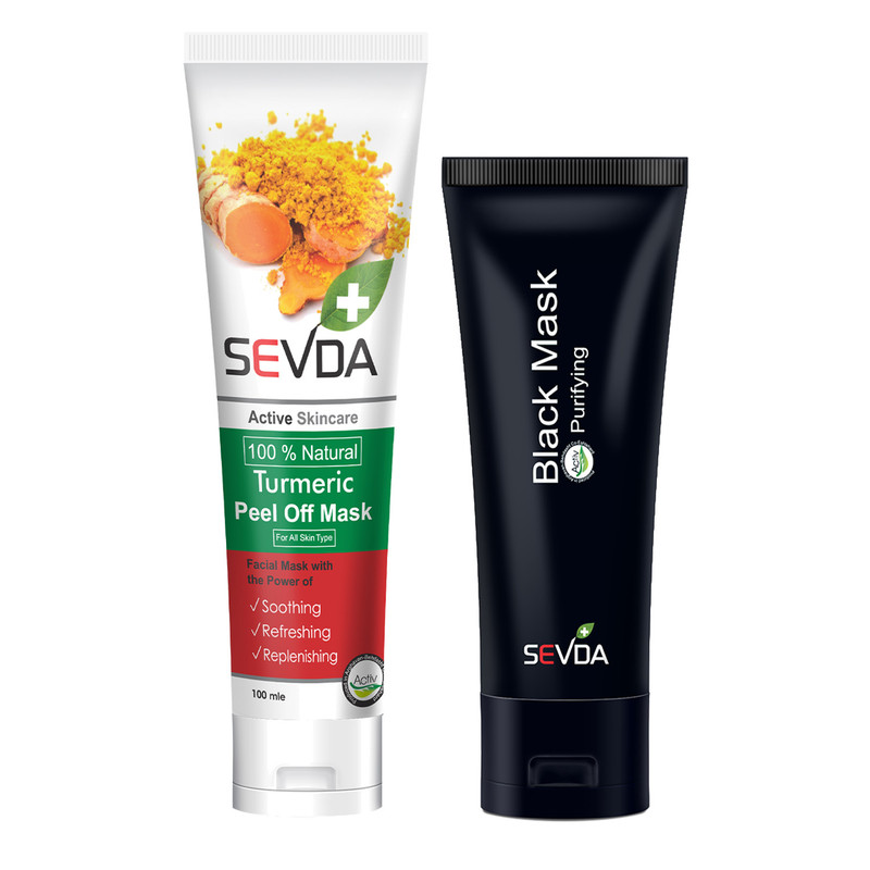 ماسک صورت سودا مدل ذغال فعال حجم 75 میلی لیتر به همراه ماسک صورت سودا مدل زرد چوبه حجم 100 میلی لیتر