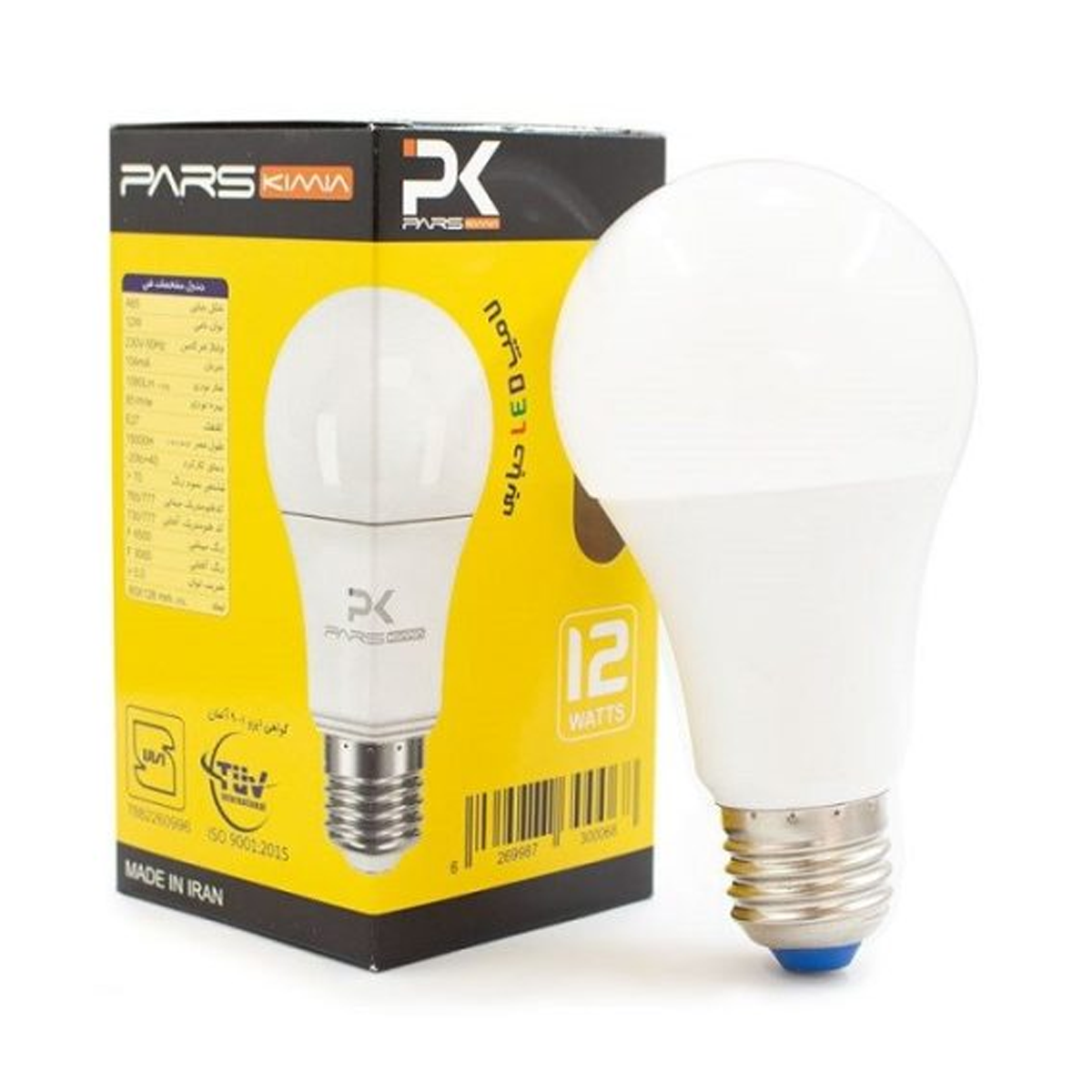 لامپ LED حبابی 12 وات پارس کیمیا لامپ LED حبابی 12 وات پارس کیمیا پایه e27-small-image