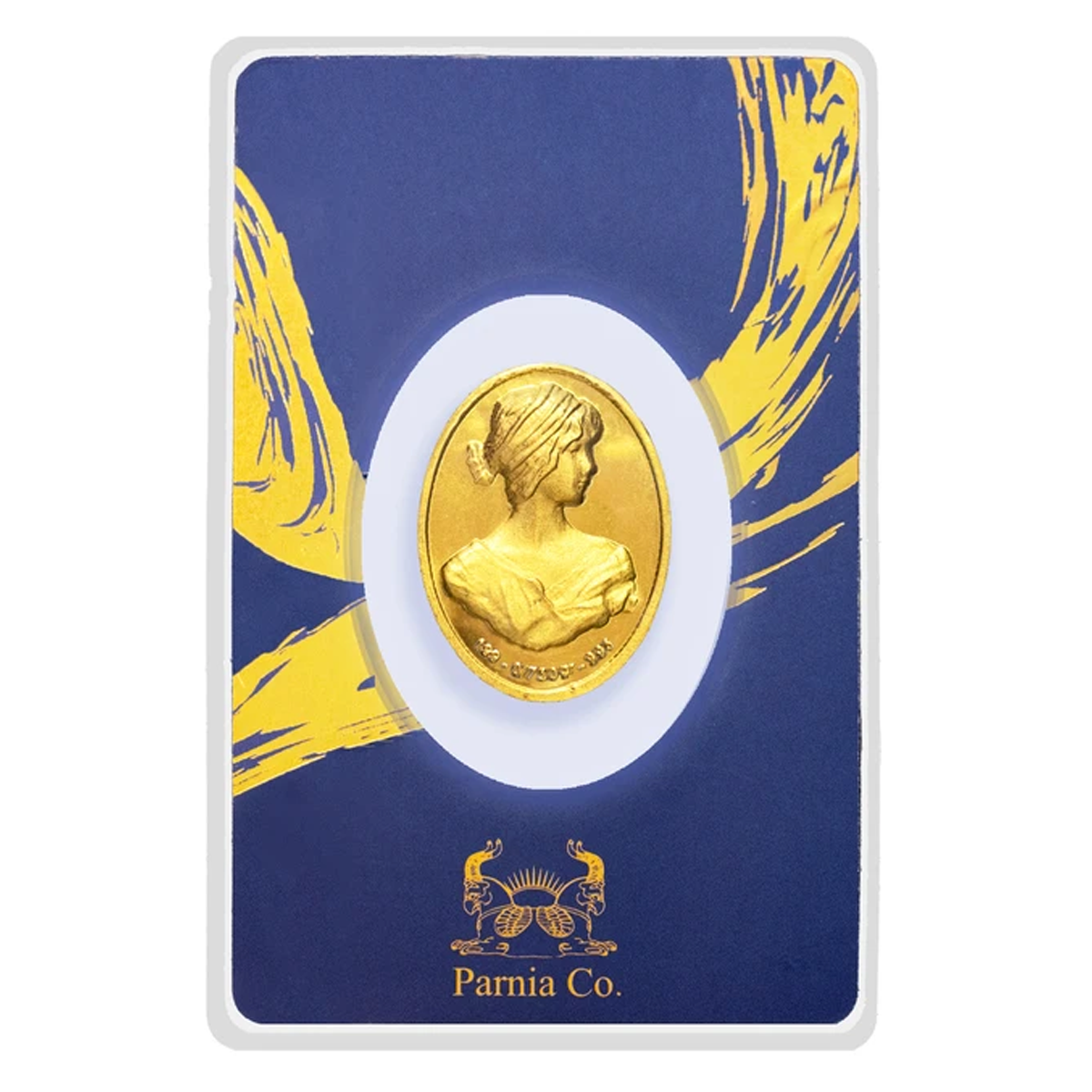 شمش طلا 24 عیار 500 سوت پرنیا مدل مدل نقش برجسته آناهیتا کارت فرکانسی