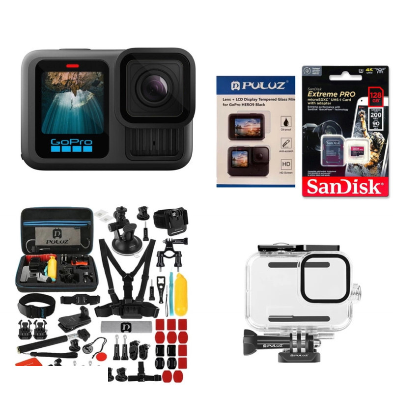 دوربین فیلم برداری ورزشی گوپرو مدل دوربین فیلمبرداری ورزشی مدل گوپرو  HERO 13 به همرا ه لوازم جانبی