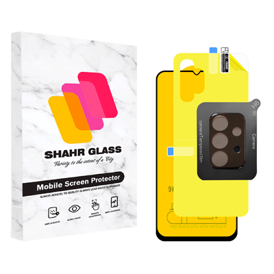 گلس گوشی سامسونگ Galaxy A32 4G شهر گلس مدل 3FNF به همراه محافظ پشت گوشی و محافظ لنز دوربین