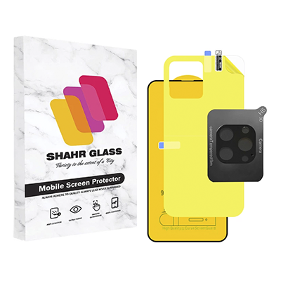 گلس گوشی اپل iPhone 13 Pro Max شهر گلس مدل 3FNF به همراه محافظ پشت و لنز دوربین