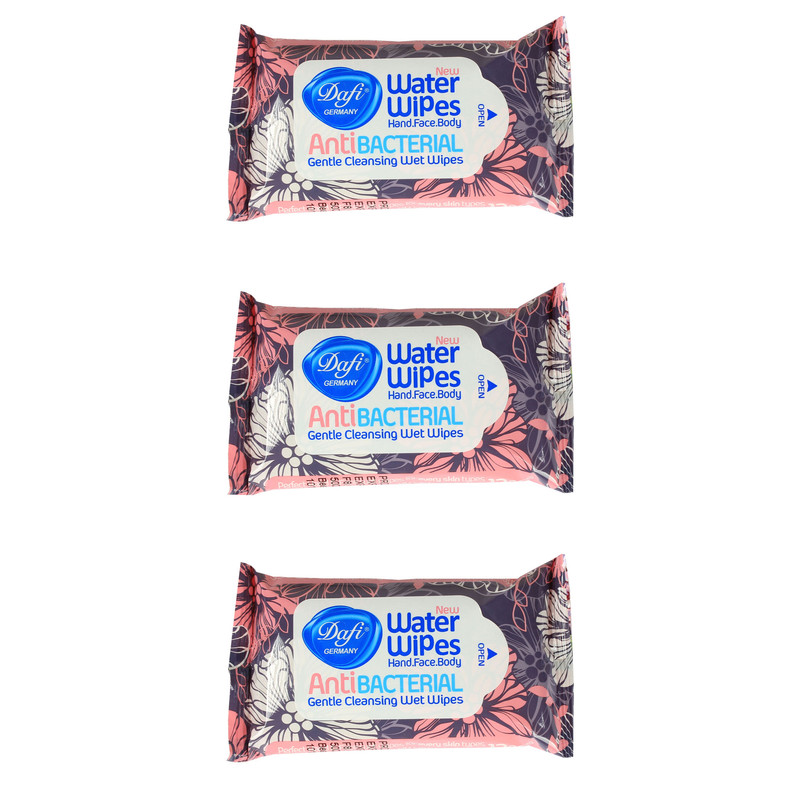 دستمال مرطوب دافی مدل Anti bacterial GN مجموعه 3 عددی دستمال مرطوب دافی مدل Anti bacterial GN مجموعه 3 عددی