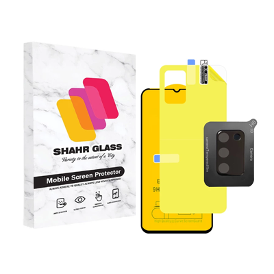 گلس گوشی سامسونگ Galaxy A02s / A03s شهر گلس مدل 3FNF به همراه محافظ لنز دوربین و محافظ پشت گوشی
