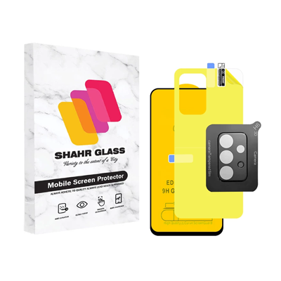 گلس گوشی سامسونگ Galaxy A72 شهر گلس مدل 3FNF به همراه محافظ لنز دوربین و محافظ پشت گوشی