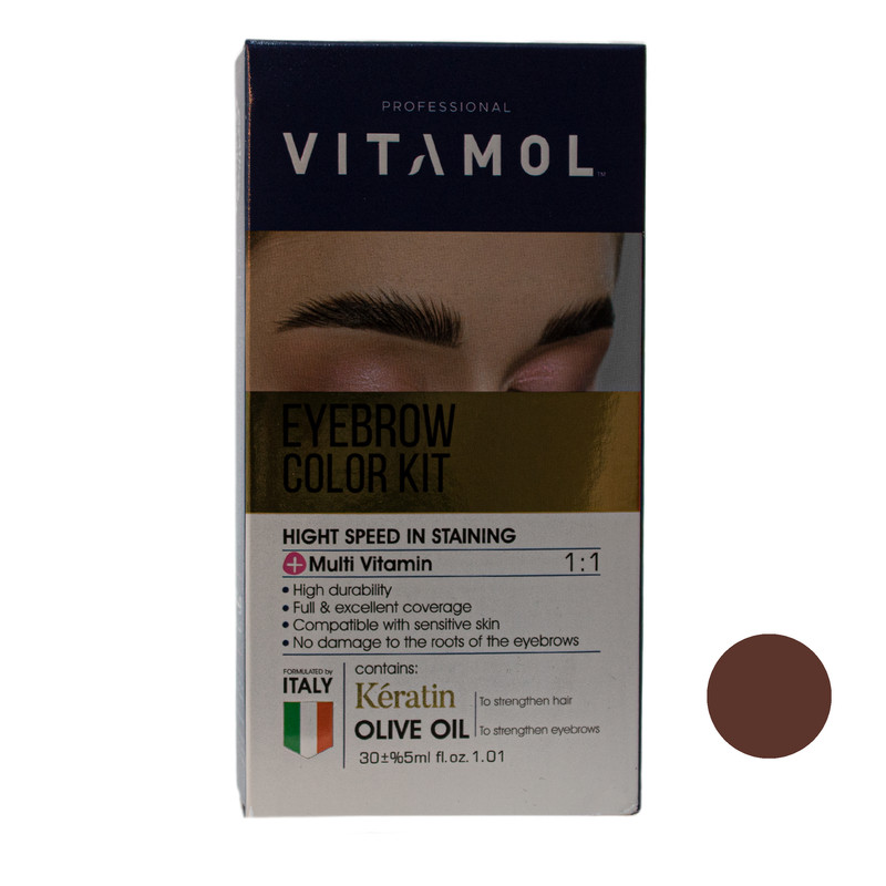 کیت رنگ ابرو ویتامول شماره K2 حجم 30 میلی لیتر رنگ کاپوچینو کیت رنگ ابرو ویتامول شماره K2 حجم 30 میلی لیتر رنگ کاپوچینو