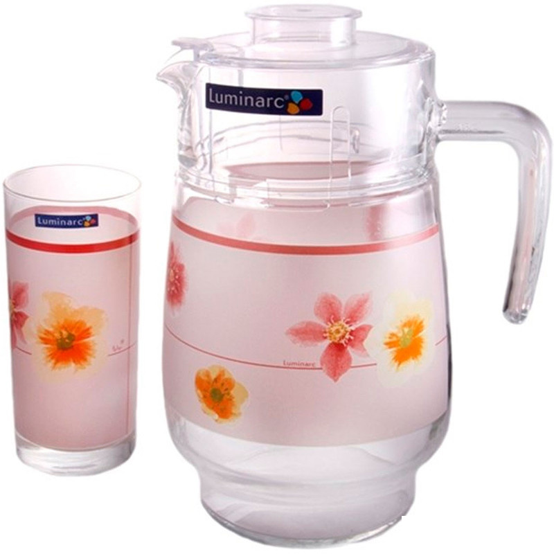 ست پارچ و لیوان 7 پارچه لومینارک مدل Poeme Rose کد D2337