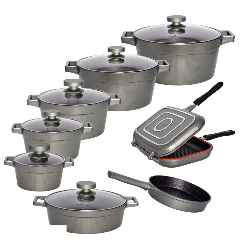 سرویس قابلمه و تابه گرانیتی 15 پارچه یونیک مدل 8529