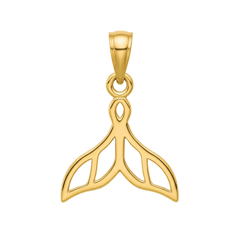 آویز گردنبند طلا 18 عیار زنانه گالری قو طلایی طرح دم وال اسلیمی