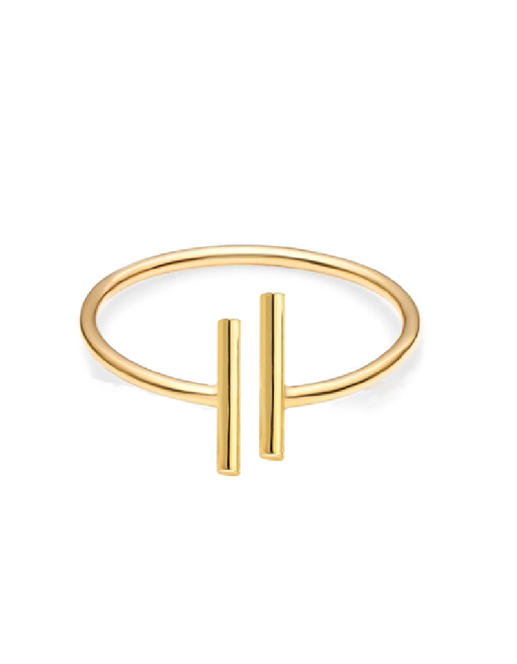 انگشتر طلا 18عیار اپال گلد مدل مینیمال Tموازی انگشتر طلا 18عیار اپال گلد مدل مینیمال Tموازی