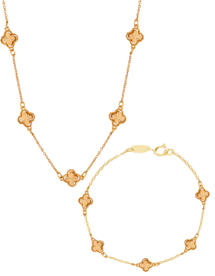 نیم ست طلا 18عیار اپال گلد مدل ونکلیف 5 گل اکسترا