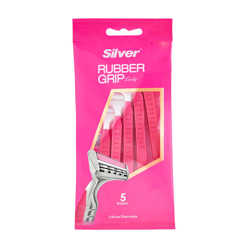 خود تراش سیلور مدل Rubber Grip بسته 5 عددی خود تراش سیلور مدل Rubber Grip بسته 5 عددی