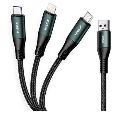کابل تایپ سی - لایتنینگ - میکرو یو اس بی هیسکا مدل LX-13 طول 1.4 متر