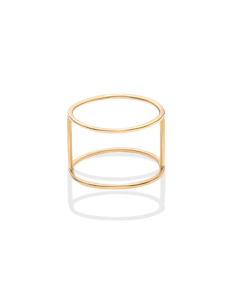 انگشتر طلا 18عیار اپال گلد مدل استوانه ای توخالی