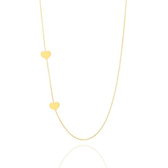 گردنبند طلا 18عیار اپال گلد مدل دو قلب N856 گردنبند طلا 18عیار اپال گلد مدل دو قلب N856