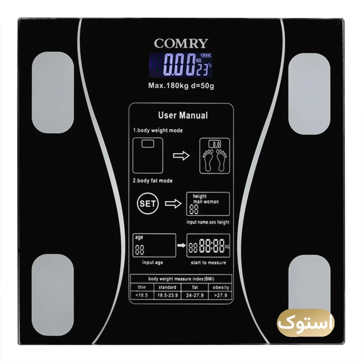 ترازو دیجیتال استوک Open Box - کمری مدل PERSONAL SCALE - مشکی ترازو دیجیتال استوک Open Box - کمری مدل PERSONAL SCALE - مشکی-small-image