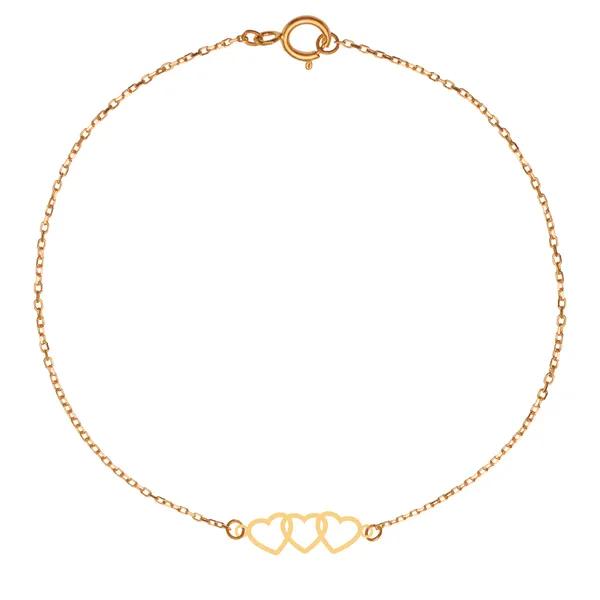 دستبند بافت طلا 18عیار اپال گلد مدل 3 قلب 08