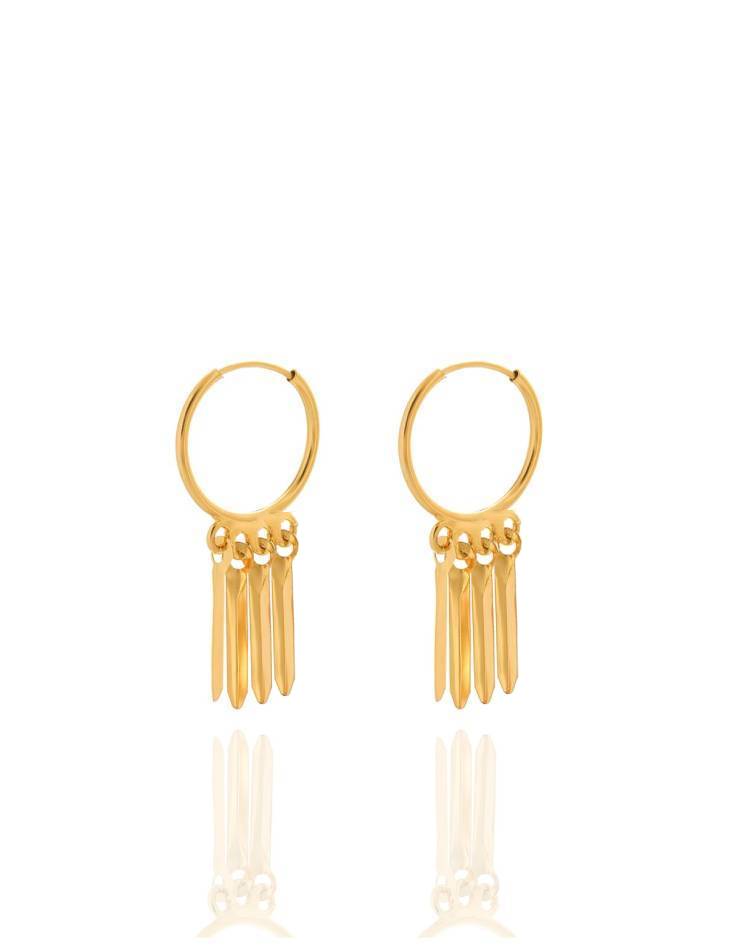 گوشواره طلا 18عیار اپال گلد مدل کلیپسی آویزی