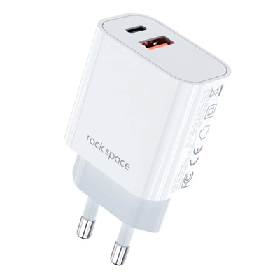 شارژر دیواری راک اسپیس مدل T43 توان 20 وات شارژر دیواری راک اسپیس مدل T43 توان 20 وات