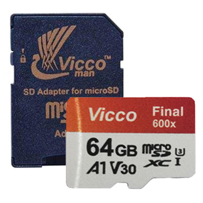 کارت حافظه microSDXC ویکومن مدل Final 600X کلاس 10 استاندارد UHS-I U3 سرعت 90MBps ظرفیت 64 گیگابایت به همراه آداپتور