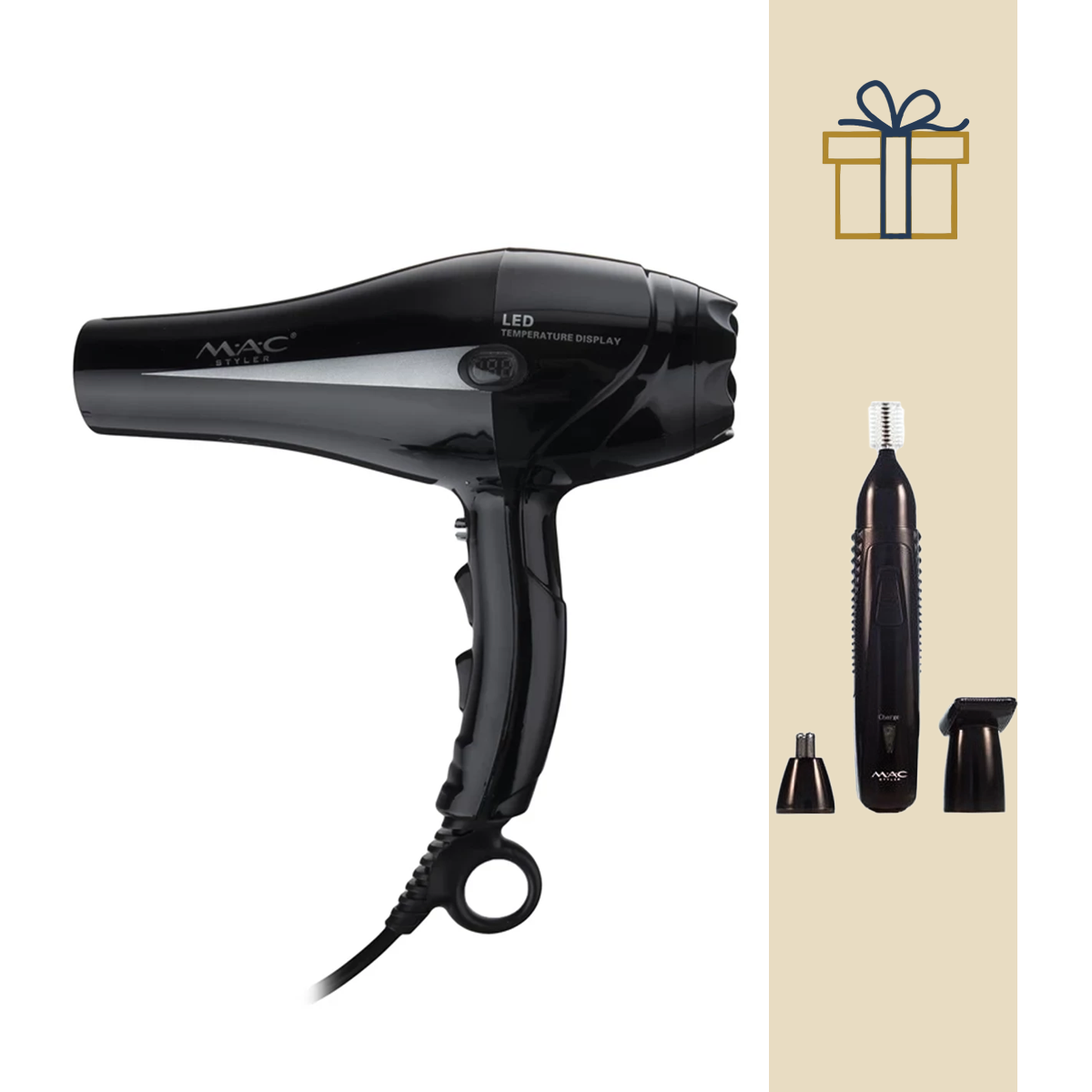 سشوار مک استایلر مدل MC-6660 به همراه موزن گوش و بینی مدل MC-8809-small-image