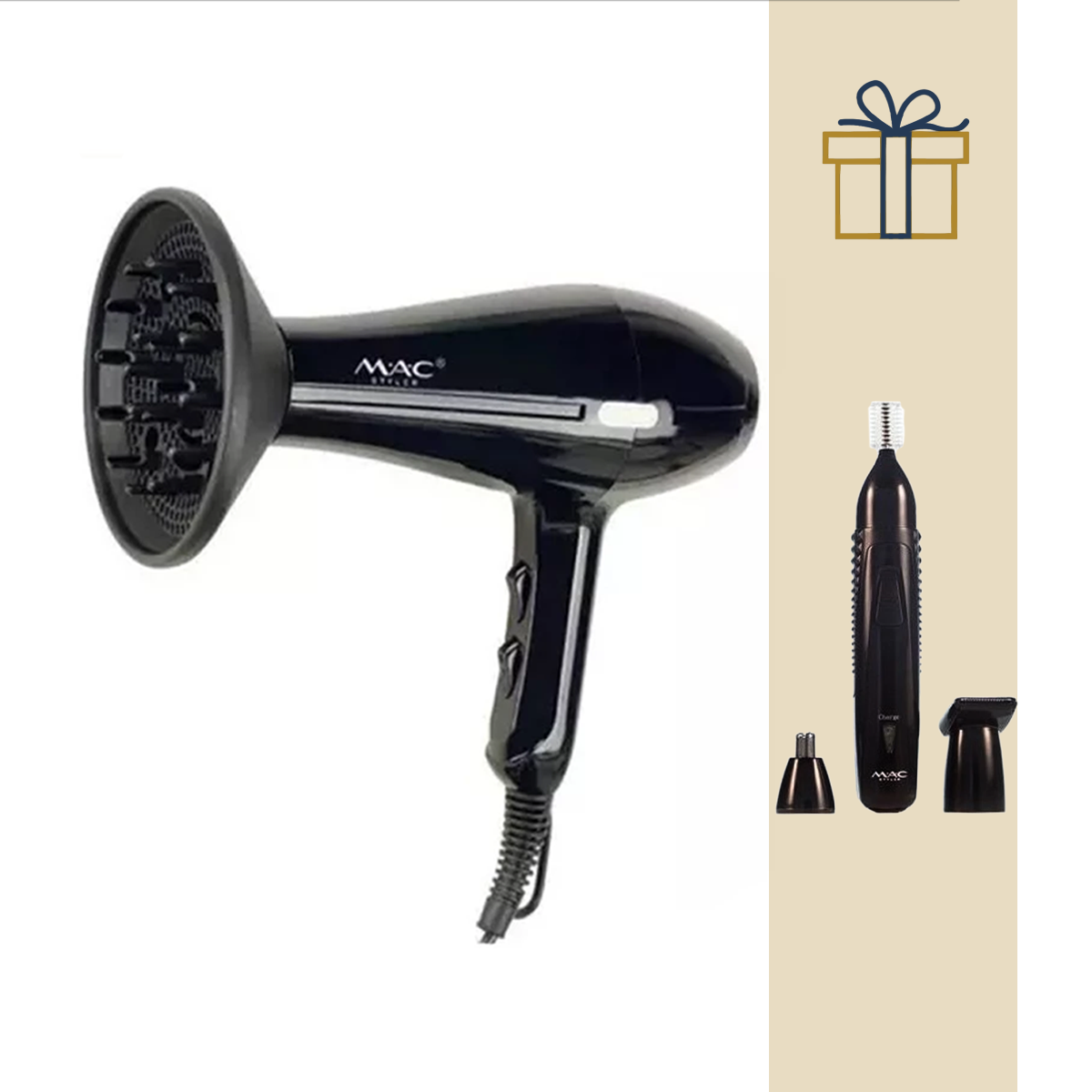 سشوار مک استایلر مدل MAC-6900 به همراه موزن گوش و بینی مدل MC-8809-small-image