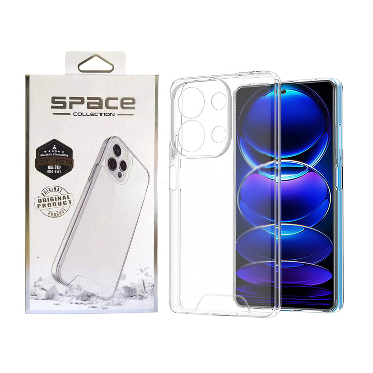 قاب گوشی شیائومی Note 13Pro 4G اسپیس مدل ژله ای محافظ لنز دار