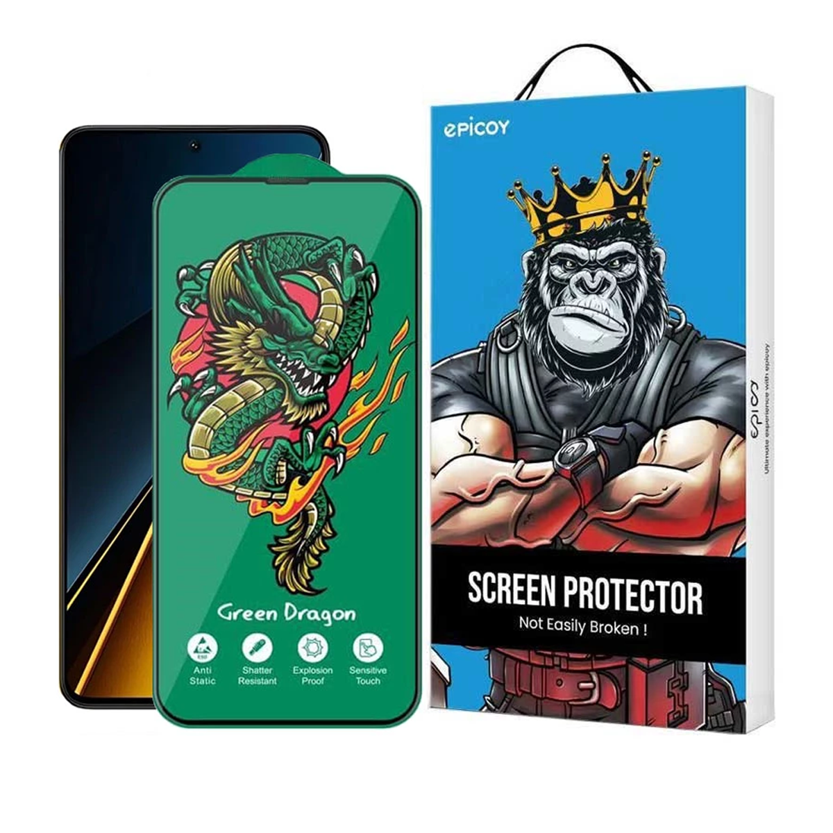 گلس گوشی پوکو M۶ Pro اپیکوی مدل Green Dragon