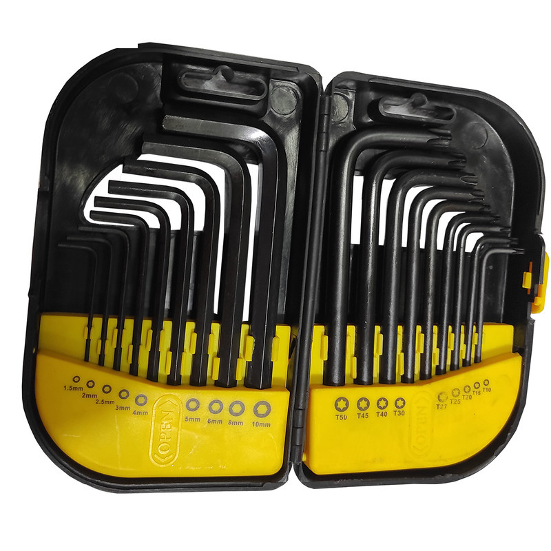 آچار آلن و ستاره ای تاپکس مدل فشار قوی کد SMT-TP100918PCS مجموعه 18 عددی