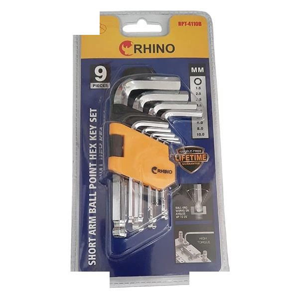 آچار آلن رینو مدل SMT-SHORTARB BALL POINRT HEX KEY -9PCS -4110bمجموعه 9 عددی