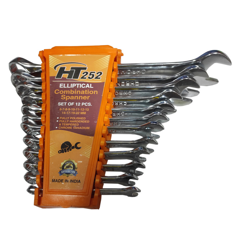 آچار یکسر تخت و یکسر رینگی  اچ تی 252 مدل SMT-HT252-INDIA6-22MM-12pcs مجموعه 12 عددی