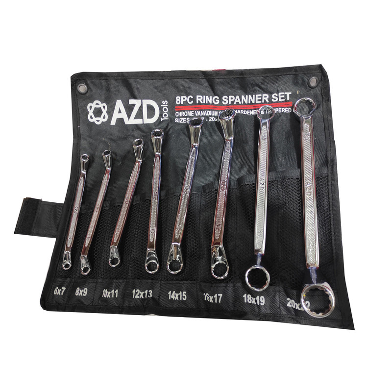 آچار دو سر رینگی ای زد دی  مدل SMT-AZD--8PCS-RING SPANNERSET مجموعه 8 عددی