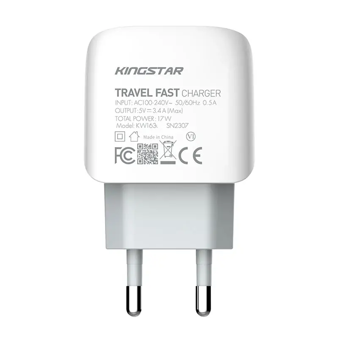 شارژر دیواری کینگ استار مدل KW163C توان 17 وات