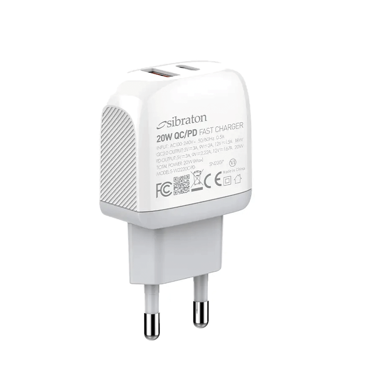 شارژر دیواری سیبراتون مدل S-W2220C-PD توان 20 وات