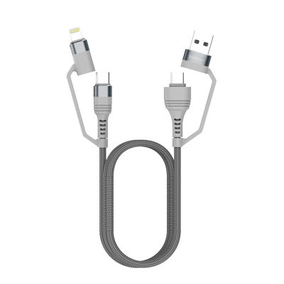 کابل تبدیل USB-USB-C به USB-C-لایتنینگ هترون مدل HC450P طول 1 متر
