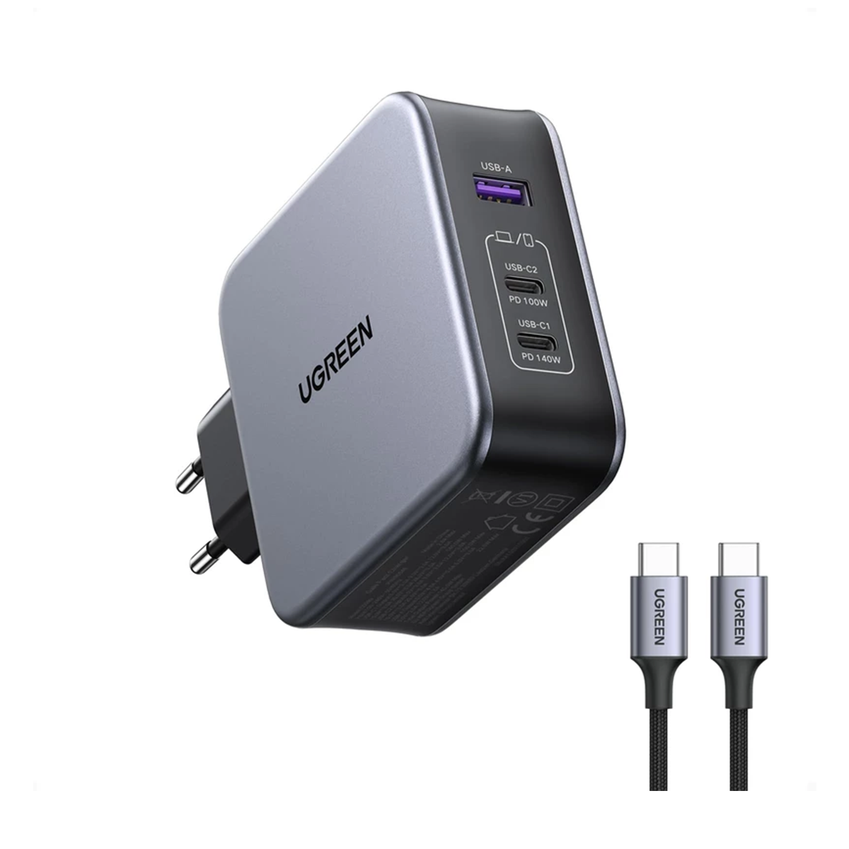 شارژر دیواری 140 وات یوگرین مدل 90549 به همراه کابل USB C