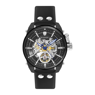 ساعت مچی مردانه واینر مدل WA.25980-D بند چرم مشکی