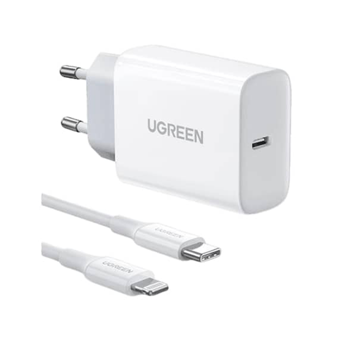 شارژر دیواری یوگرین 20 وات مدل CD137 50698 به همراه کابل تایپ سی به لایتنینگ شارژر دیواری یوگرین 20 وات مدل CD137 50698 به همراه کابل تایپ سی به لایتنینگ