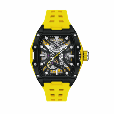 ساعت مچی مردانه کوانتوم مدل QMG1103.652 بند رابر زرد