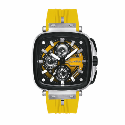 ساعت مچی مردانه کوانتوم مدل PWG1014.314 بند رابر زرد