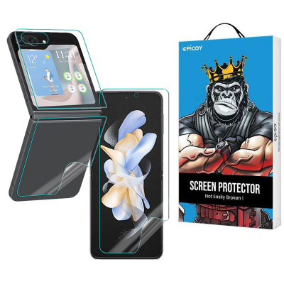 گلس گوشی سامسونگ Galaxy Z Flip 5 اپیکوی مدل Full Body 360 به همراه محافظ پشت گوشی گلس گوشی سامسونگ Galaxy Z Flip 5 اپیکوی مدل Full Body 360 به همراه محافظ پشت گوشی