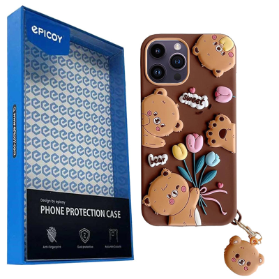 کاور گوشی اپل iPhone 14 Pro اپیکوی مدل Chubby Bear به همراه آویز کاور گوشی اپل iPhone 14 Pro اپیکوی مدل Chubby Bear به همراه آویز