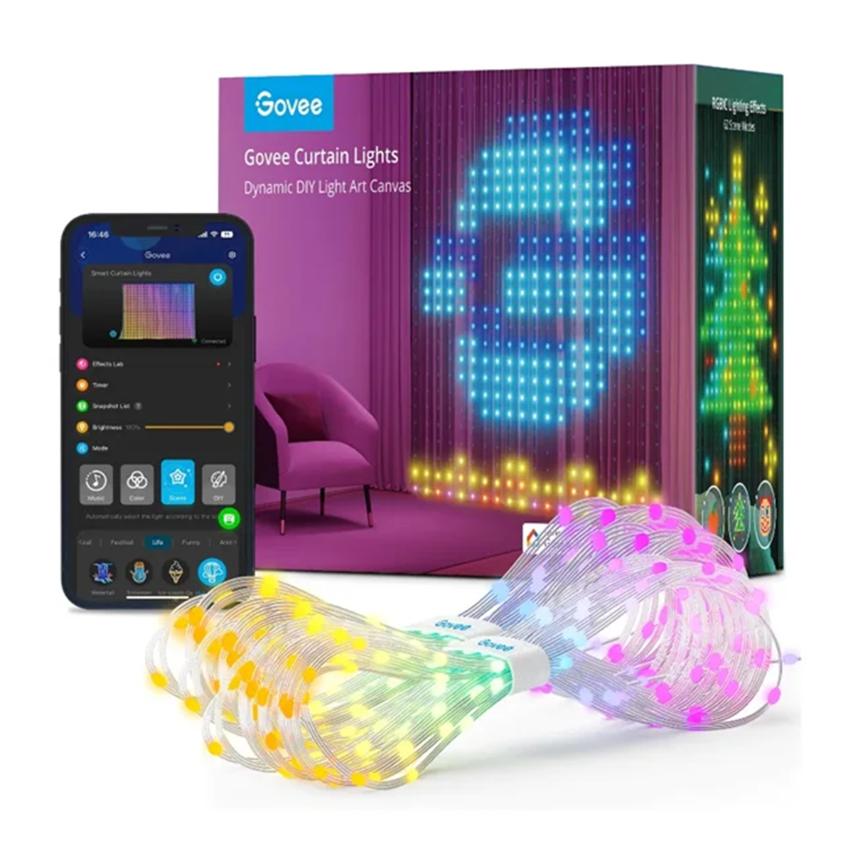 ریسه هوشمند پرده گووی مدل Curtain Lights H70B1