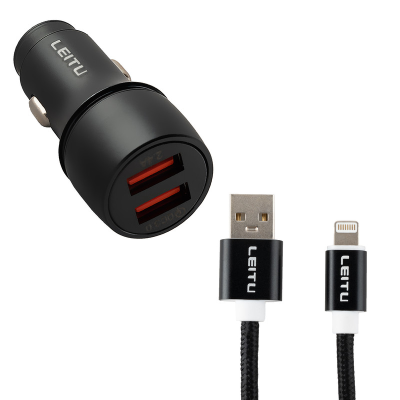 شارژر فندکی لیتو مدل LC-C8 توان 18 وات به همراه کابل تبدیل لایتنینگ شارژر فندکی لیتو مدل LC-C8 توان 18 وات به همراه کابل تبدیل لایتنینگ