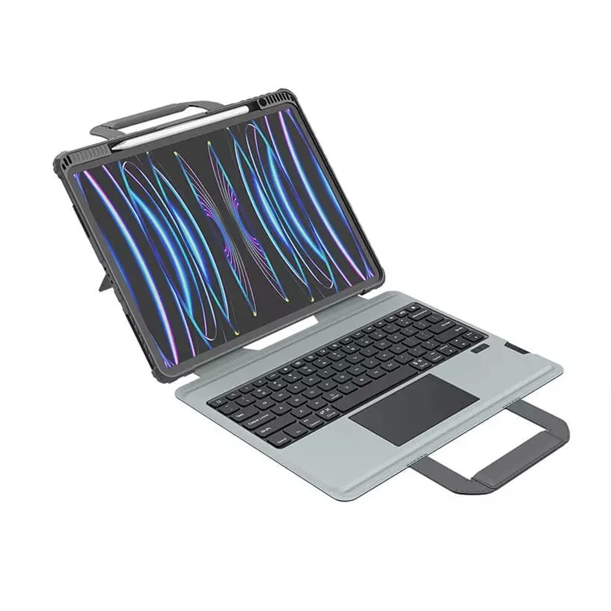 کیف کلاسوری کیبورد دار نیلکین مدل Bumper Go Keyboard مناسب برای تبلت اپل iPad Air 13 2024 - iPad Pro 12.9 2022 - 2021 - 2020