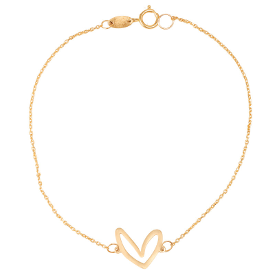 دستبند طلا زنانه طرح قلب فرماتیک قو طلایی