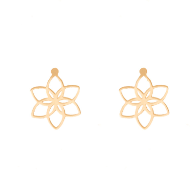 گوشواره طلا زنانه طرح گل لوتوس قو طلایی گوشواره طلا زنانه طرح گل لوتوس قو طلایی