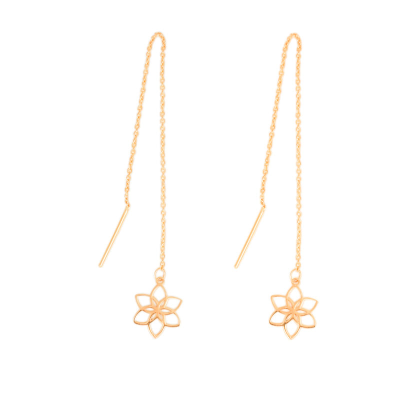 گوشواره طلا زنانه طرح گل لوتوس قو طلایی گوشواره طلا زنانه طرح گل لوتوس قو طلایی