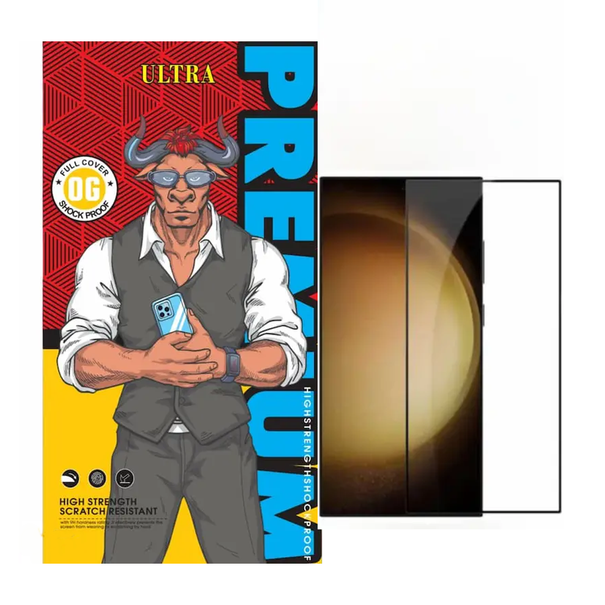 گلس گوشی سامسونگ Galaxy S24 Ultra اولترا مدل فول چسب 9H