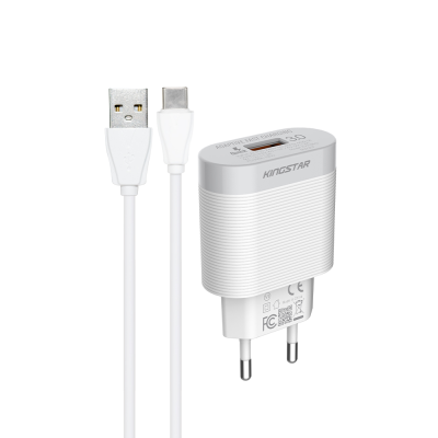 شارژر دیواری کینگ استار 18 وات مدل KW188Q به همراه کابل USB-C شارژر دیواری کینگ استار 18 وات مدل KW188Q به همراه کابل USB-C